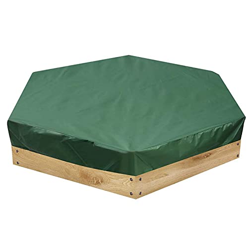 Sandpit Cover for Sandbox with Drawstring,Oxford Cloth Sandbox Canopy Waterproof Sandpit Pool Cover Patio Anti UV Green Sandbox Covers Hexagon Kids Toy, for Home Garden Outdoor Pool (230200cm)