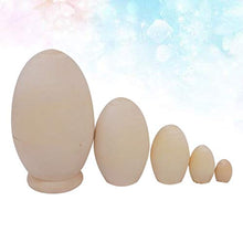 Load image into Gallery viewer, Healifty 5Pcs Unpainted Russian Nesting Doll Wooden Matryoshka Doll Toy Egg Shaped DIY Unfinished Blank Doll for Christmas Party Favors Gifts
