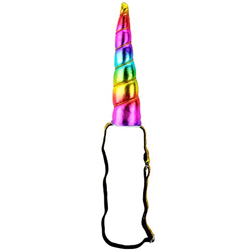 Imagine-Fly Shiny Rainbow Unicorn Horn Headband - Birthday Party Cosplay Costume