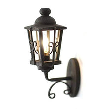 Load image into Gallery viewer, Melody Jane Dollhouse Black Carriage Coach Lamp Ornate Outside Wall Light 12V Electric
