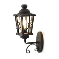 Melody Jane Dollhouse Black Carriage Coach Lamp Ornate Outside Wall Light 12V Electric