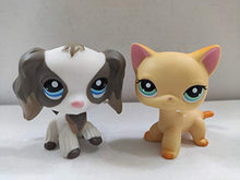 Load image into Gallery viewer, 2pcs/Lot Set Pets Littlest Pet Shop LPS Coker Spaniel Yellow Cat Kitty Green Brow Eyes lps Figure Toys
