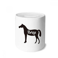 DIYthinker Horse Black and White Animal Money Box Ceramic Coin Case Piggy Bank Gift