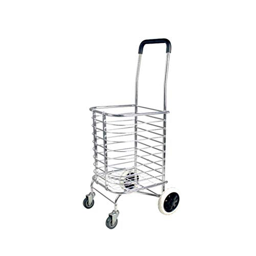 Can Climb The Stairs Shopping Cart Folding Hand Cart Shopping Cart Home Pull Trailer (Color : A)
