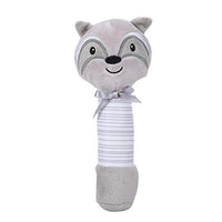 Baby Plush Rattle Toy, Cartoon Animal Children Hand Bells BB Squeaker Sound Paper Early Grasp Ability Gift for Toddler Kids(Racoon Dog)