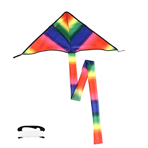 PRETYZOOM Kids Cartoon Rainbow Shape Kites Long Tail Kites for Outdoors (Colorful) Hawaiian Favors