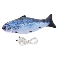 F Fityle Electric Dancing Fish Cat Toy, Realistic Ocean Animal Model, USB Charging, Fun Toy for Cat Exercise - Salmon