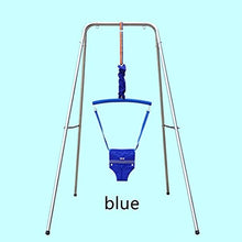 Load image into Gallery viewer, Shiker Baby Door Jumper, Length Adjustable Baby Hanging Swing Jump Bouncer, Portable Foldable Stand Scientific Saddle Blue
