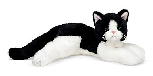 Bearington Domino Plush Stuffed Animal Black And White Tuxedo Cat, Kitten 15â?