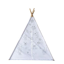 Load image into Gallery viewer, MISC Actual Paintable Teepee Play Tent for Kids White Fabric Indoor
