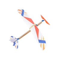 NUOBESTY 3pcs Glider Plane Rubber Band Powered Aircraft Helicopter STEM Educational Project for Prize Reward Birthday Party Favor (Random Pattern)