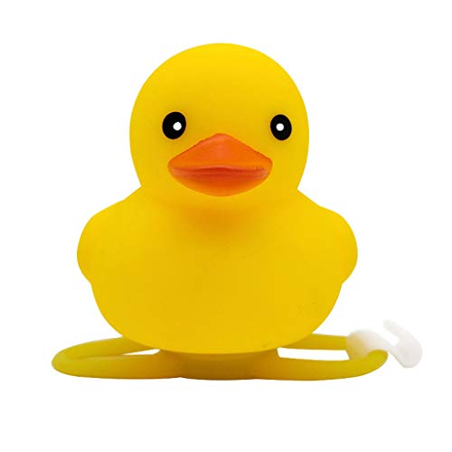 Duck Bike Bell Rubber Yellow Duck Bicycle Accessories with LED Light Bicycle Bells Cartoon Duck Head Light Shining