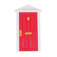 Cabilock 1:12 Dollhouse Door Miniature Fairy Door Wooden Dollhouse Furniture for Dollhouse Accessories Fairy Garden Decoration (Red)