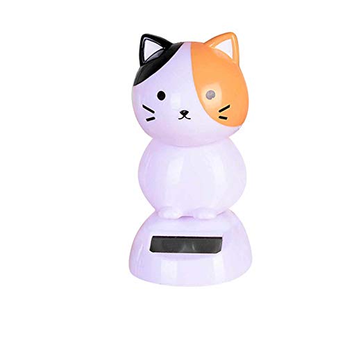 Juesi Solar Powered Dancing Toy, Cute Dog Swinging Animated Dancer Toy Car Decoration Bobble Head Toy for Kids (K) (Cat-C)