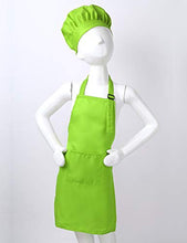 Load image into Gallery viewer, ACSUSS Kids Boys Girls Chef Apron and Hat Set Children Kitchen Cooking and Baking Costume Fancy Dress Up Green 4-8
