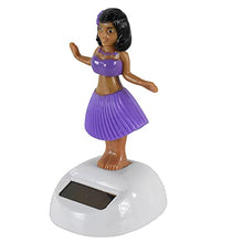 Load image into Gallery viewer, Solar Powered Dancing Decoration Dashboard Hawaiian Hula Girl Office or Home (Purple)
