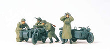 Load image into Gallery viewer, Preiser 16580 Mbike Crew Pushing WW2
