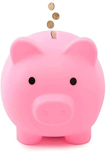 TIFALEX Piggy Bank Bank Coin Piggy Bank Plastic Children Storage Save (Pink, Small)