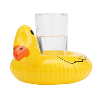 Anixl Cute Yellow Duck Floating Inflatable Drink Can Bath Toy Holder Classic Bath