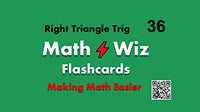 Math Wiz Flashcards Deck 36 Trig of Right Triangles
