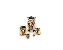 Load image into Gallery viewer, Bull Mini Nesting Dolls Russian Hand Carved Hand Painted 5 Piece Set
