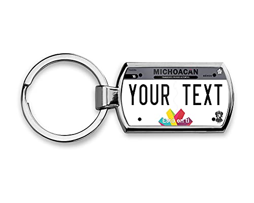 BRGiftShop Personalized Custom Name License Plate Mexico Michoacn Metal Keychain