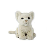 Set of 4 Handcrafted White Lion Cub Stuffed Animals 6.6