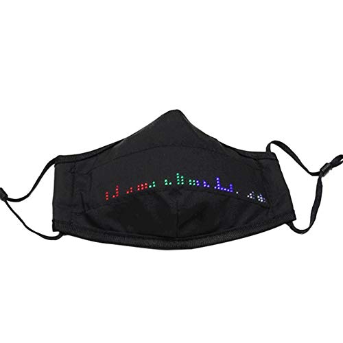LIKESIDE LED 7 Colorful Glowing Protective Facemsk Nightclub Party Bar Bungee Rechargeable Face Shield Masquerade Costumes Christmas Party Festival Gifts (A)