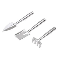 NUOBESTY 3pcs Kids Gardening Tools Set Stainless Steel Small Garden Shovel Rake Fork and Trowel Kids Best Outdoor Toys Gift for Boys and Girls