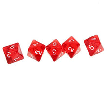 Load image into Gallery viewer, Almencla New 5pcs/Set Games D8 Multi Sided Dices Set 5 Colors , Red
