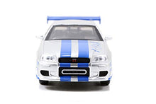 Load image into Gallery viewer, Fast &amp; Furious Brian&#39;s Nissan Skyline GT-R R34 Silver &amp; Nissan GT-R R34 Blue 1:32 Die - cast Car, Toys for Kids and Adults
