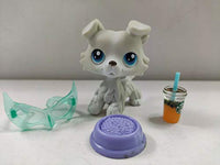 Littlest Pet Shop LPS#363 Grey Collie Dog Toy W/Accessories