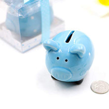 Load image into Gallery viewer, Amosfun Piggy Bank Coin Bank Pig Figurine Desktop Money Saving Pot Ceramics Coin Storage Container Change Organizer for Kids Toddlers Gift (Blue)
