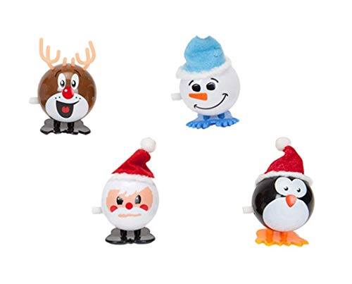 Set of 4 Wind up 7cm Christmas Character Toys