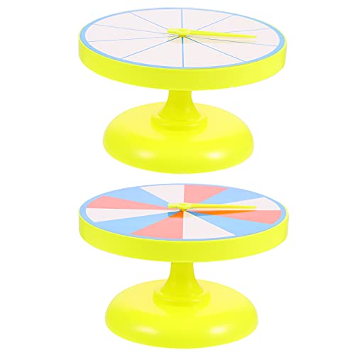 iplusmile 2pcs Kids Turntable Toys Learning Math Indicator Time Practice Clock Probability Teaching Turntables for Science Lab Family Game