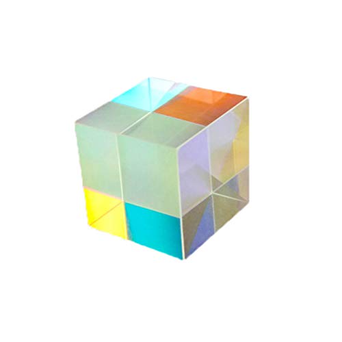 TEHAUX Optical Glass Cube Prism RGB Dispersion Prism Light Spectrum Educational Model for Physics and Desktop Decoration 2. 3x2. 3x2. 3cm