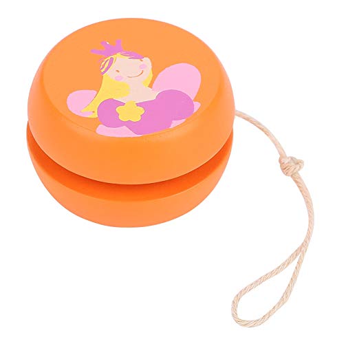 Wooden Yoyo Ball with Cute Cartoon Pattern,Toy Early Education Teaching Toy, Beginner,Train Cognitive Ability and Flexibility.(o)