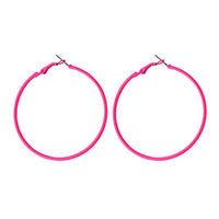 NUOBESTY Hoop Earrings Rosy Big Circle Hoop Earrings Round Earbobs Ear Jewelry for Women Lady Girl