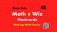Load image into Gallery viewer, Math Wiz Flashcards Deck 48 Chain Rule Derivatives
