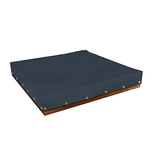 Sandbox Cover 12 Oz Waterproof - Sandpit Cover 100% Weather Resistant with Air Pocket & Elastic for Snug Fit (Blue, 60