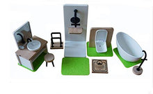 Load image into Gallery viewer, Nuoyi Popular Most Plastic and Solid Wood Doll House Furniture Bathroom Set(7pcs),Including Carpets,Safety Material
