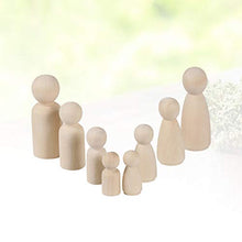 Load image into Gallery viewer, NUOBESTY 40pcs Unfinished Wooden Peg Dolls Peg People Doll Bodies Wooden Figures for Painting Craft Art Projects Peg Game Cake Decoration
