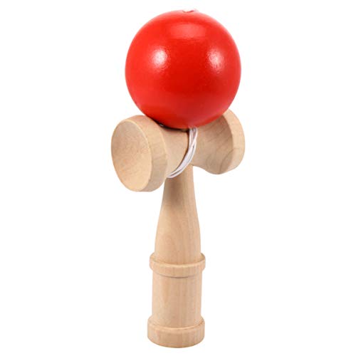 BESPORTBLE Kendama Skill Toy Traditional Japanese Toss and Catch Skill Game with Rubberized Paint for Easier Skill Building Play Improved Balance Reflexes Creativity Red