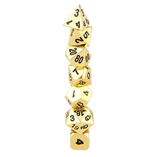 Ufolet Board Game Dice, Sturdy Eco-Friendly Metal Dice, Portable Toy Gifts Party Favors for Casino Theme Activity(Imitation Gold)