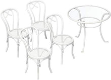 Load image into Gallery viewer, Miniature 1/2-Inch Scale 5-Pc. White Wire Patio Set Sold at Miniatures
