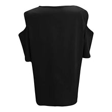 Load image into Gallery viewer, Maikouhai 2021 Womens Summer Tops,Cold Shoulder Strapless Crew-Neck Pullover Blouse Loose Tops XL-5XL Black
