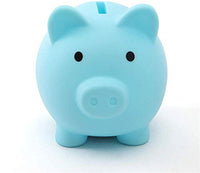 Cute Plastic Piggy Bank,Pig Money Box Plastic Piggy Bank for Kids Money Collections and Savings,Unique Birthday Gift (Blue, S)