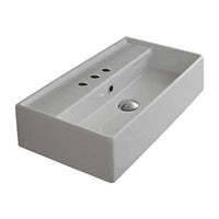 Scarabeo 5003-Three Hole-637509867591 Teorema Collection Bathroom Sink, White