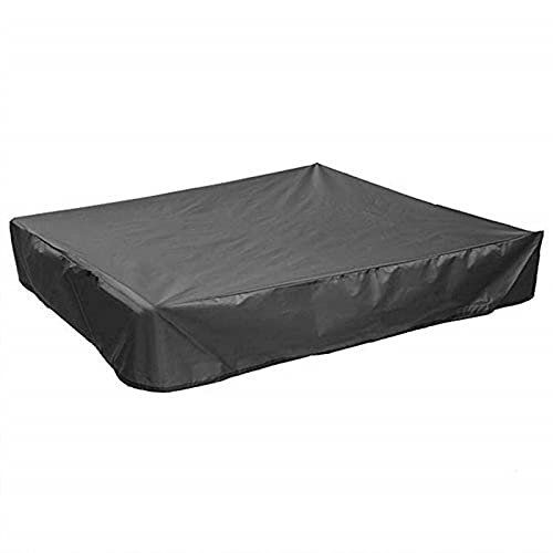 Sandbox Cover Square with Drawstring, Oxford Cloth Sandbox Canopy Waterproof Sandpit Pool Cover Anti UV Sandbox Protection Cover for Sandpit Toys Swimming Pool and Furniture (Black, 59 x 59inch)