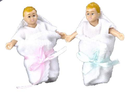 Dollhouse Miniature 1:12 Scale People Twin Babies Little Baby Boy and Girl